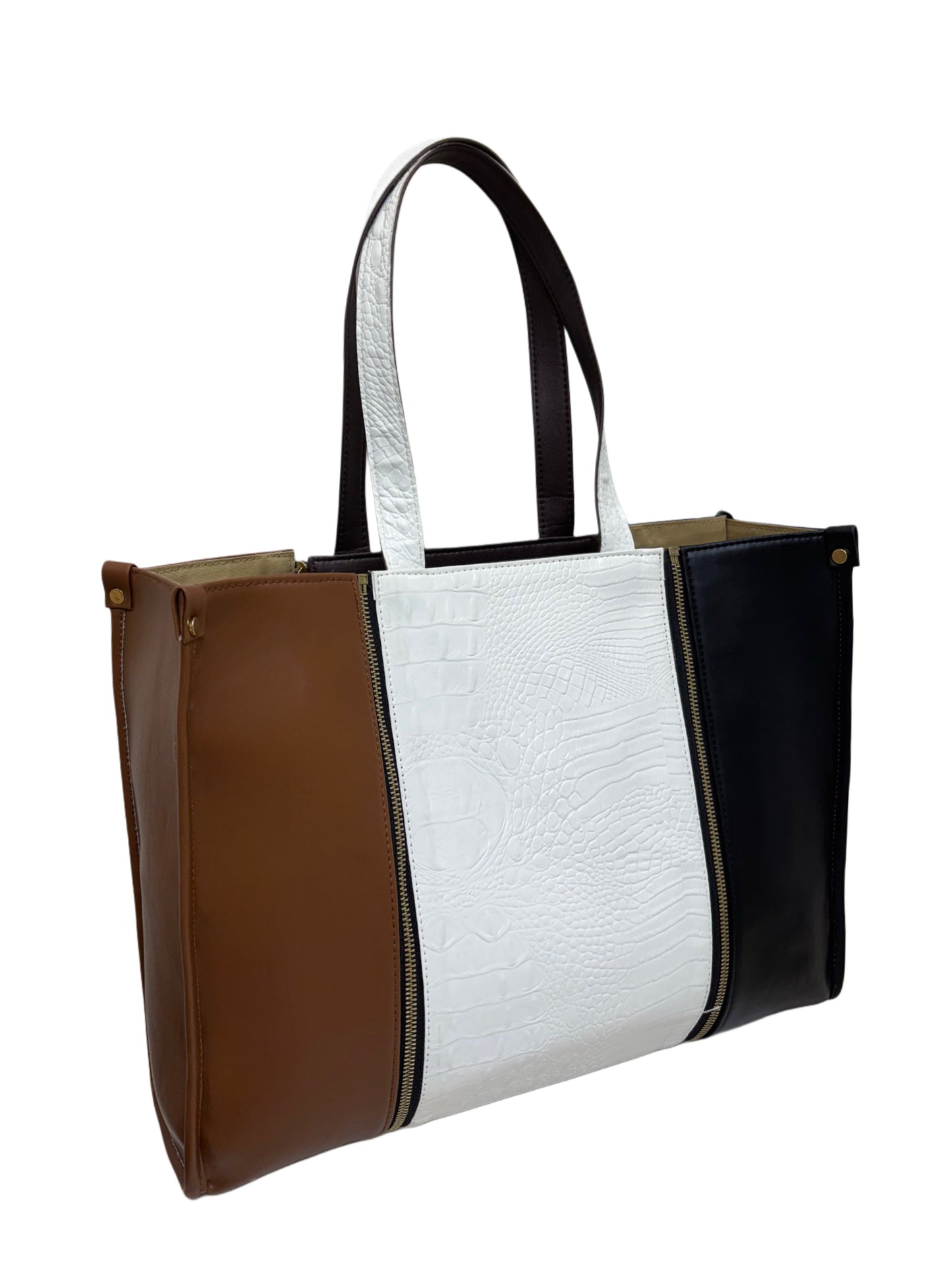 Black x Tan - Textured White