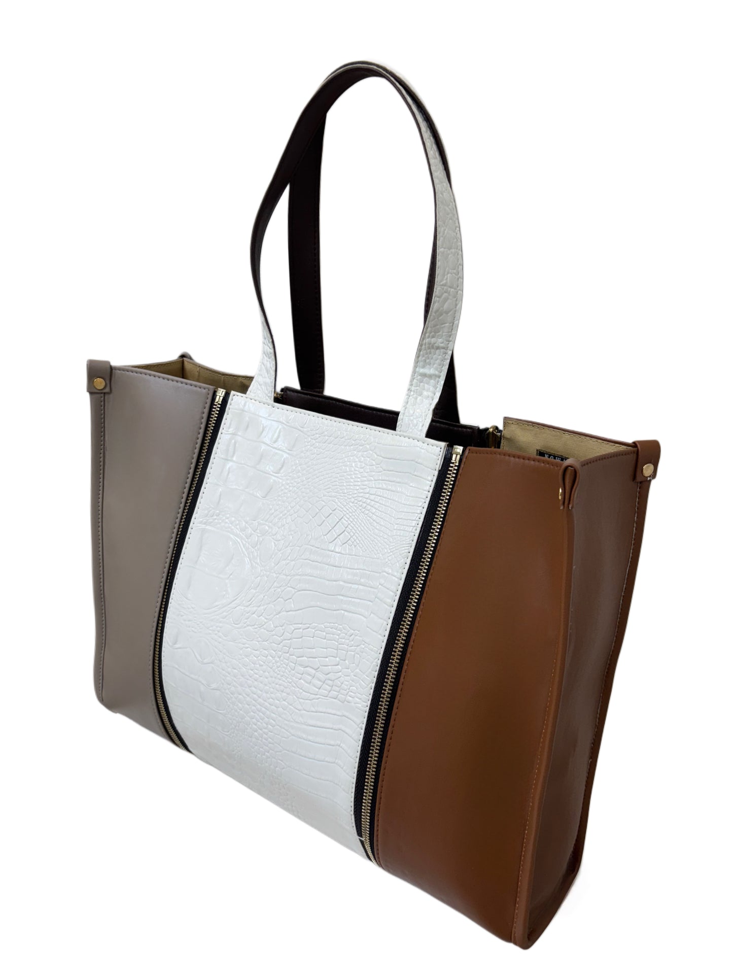 Plaza Taupe x Tan - Textured White