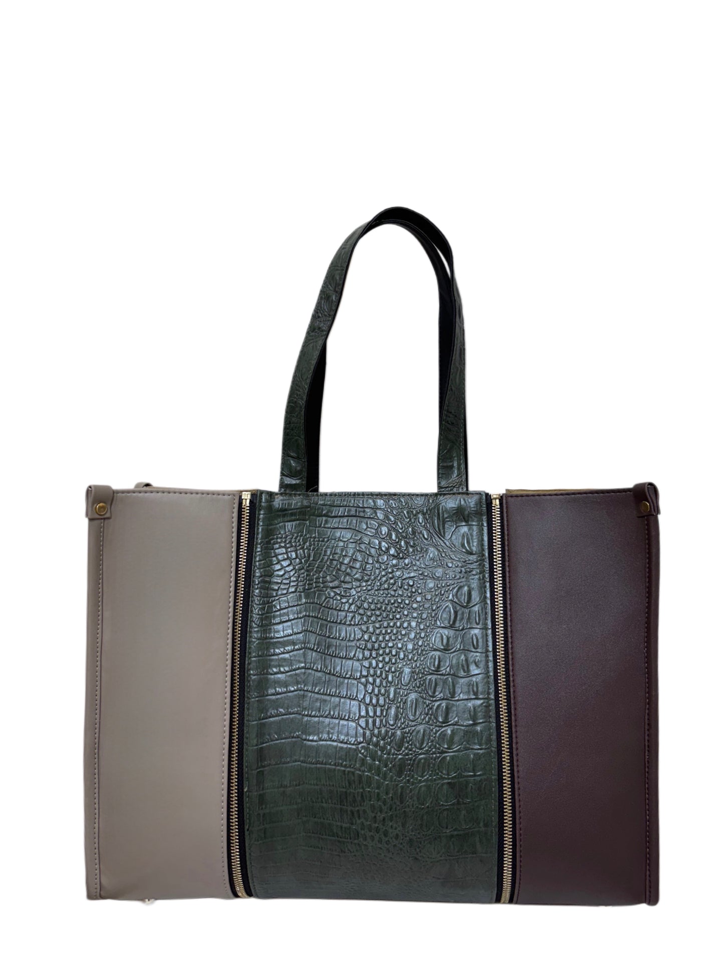 Plaza Taupe x Burgundy - Textured Green
