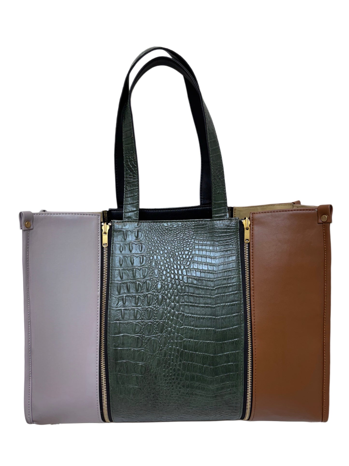 Tan x Pale Mauve - Textured Green