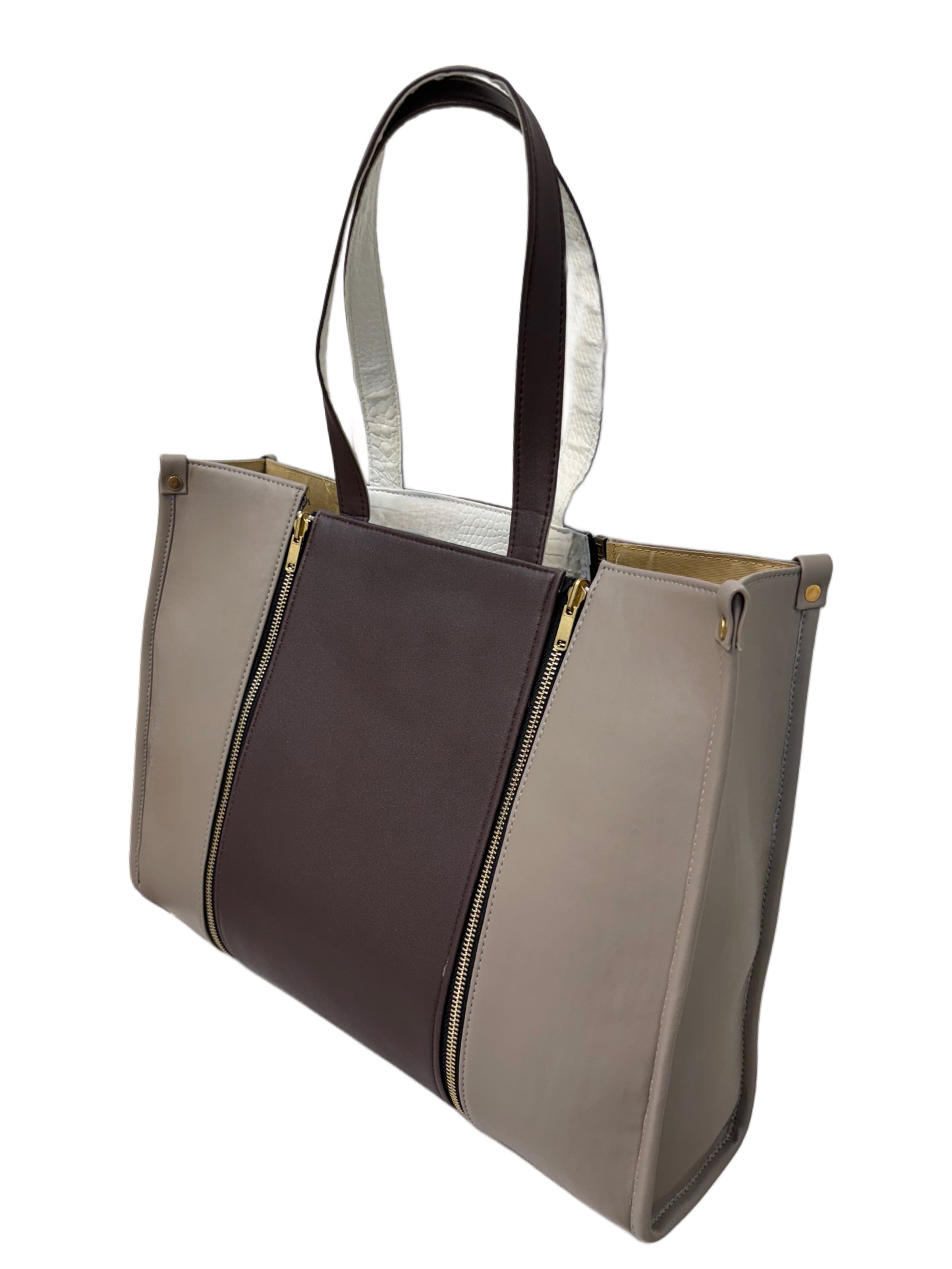 Plaza Taupe - Textured White