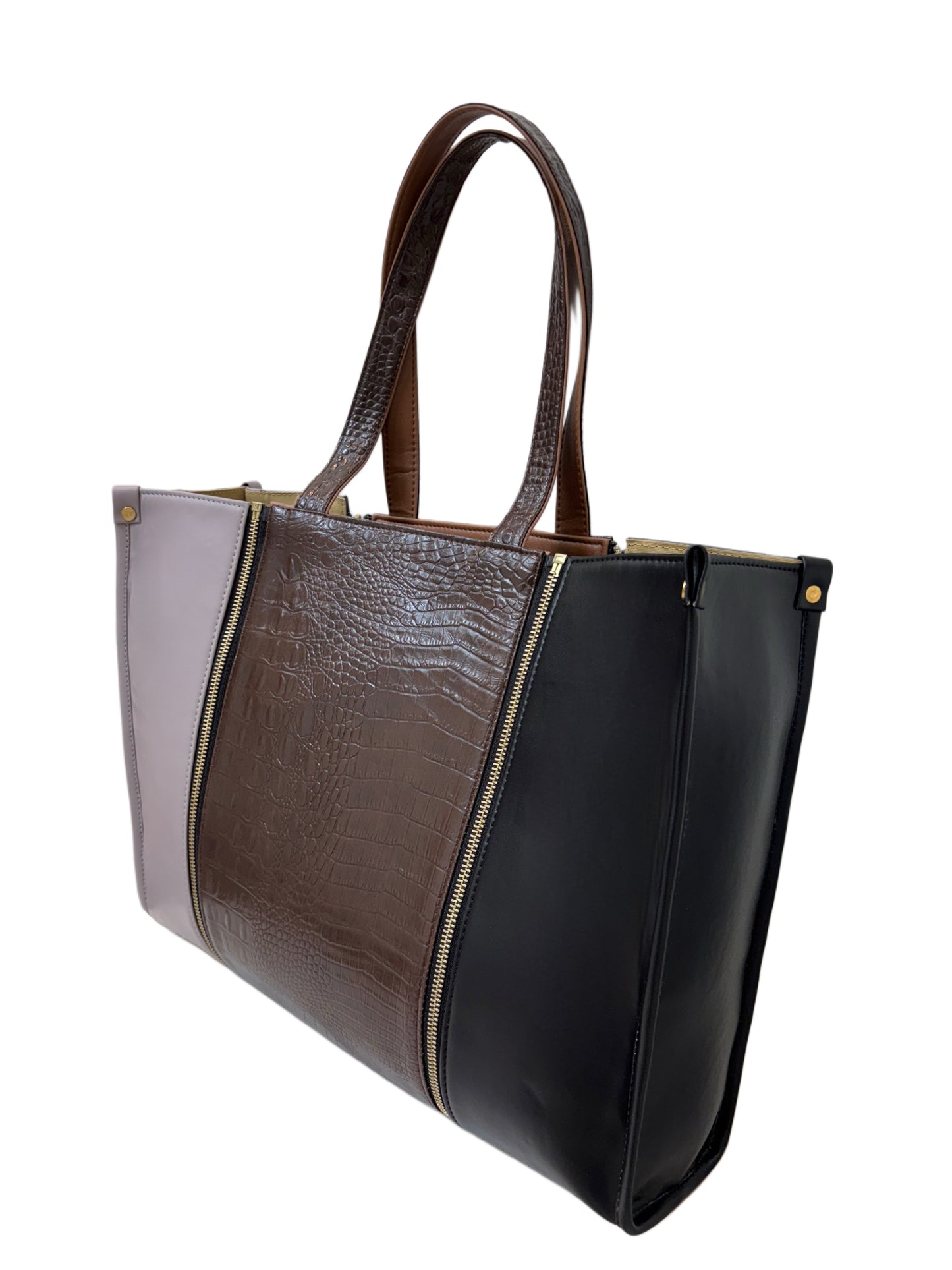 Pale Mauve x Black - Textured Brown