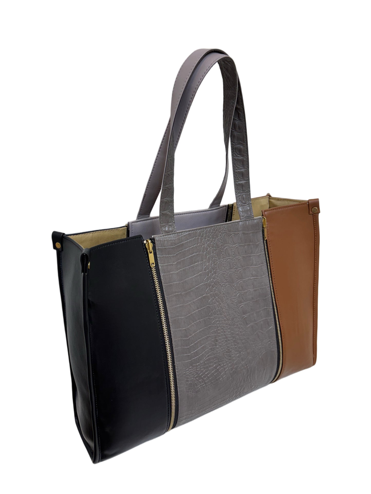 Tan x Black - Textured Grey