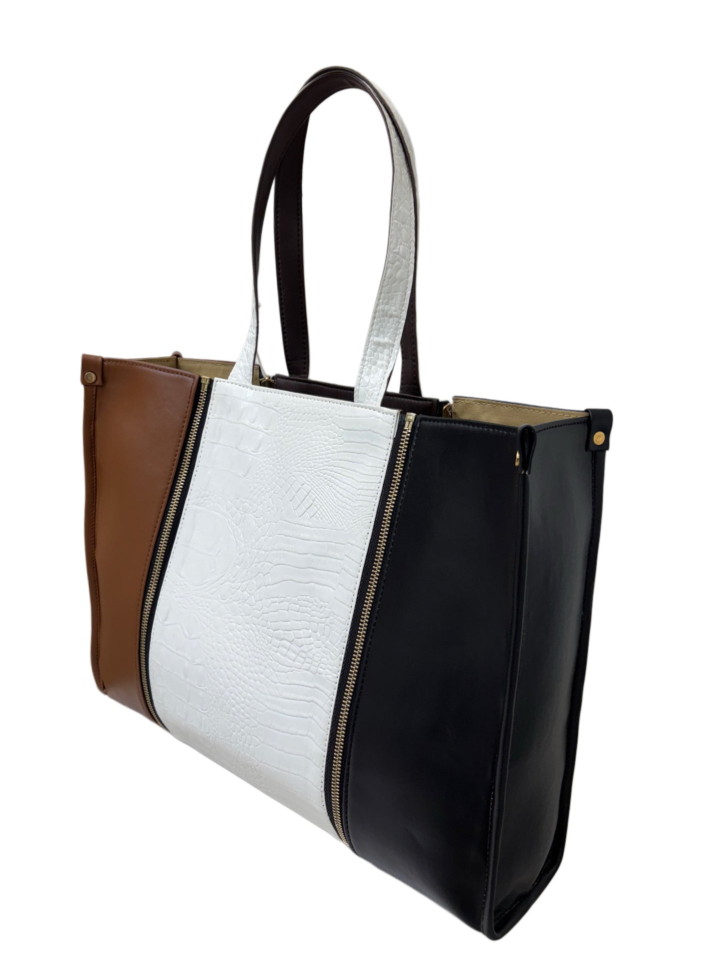 Black x Tan - Textured White