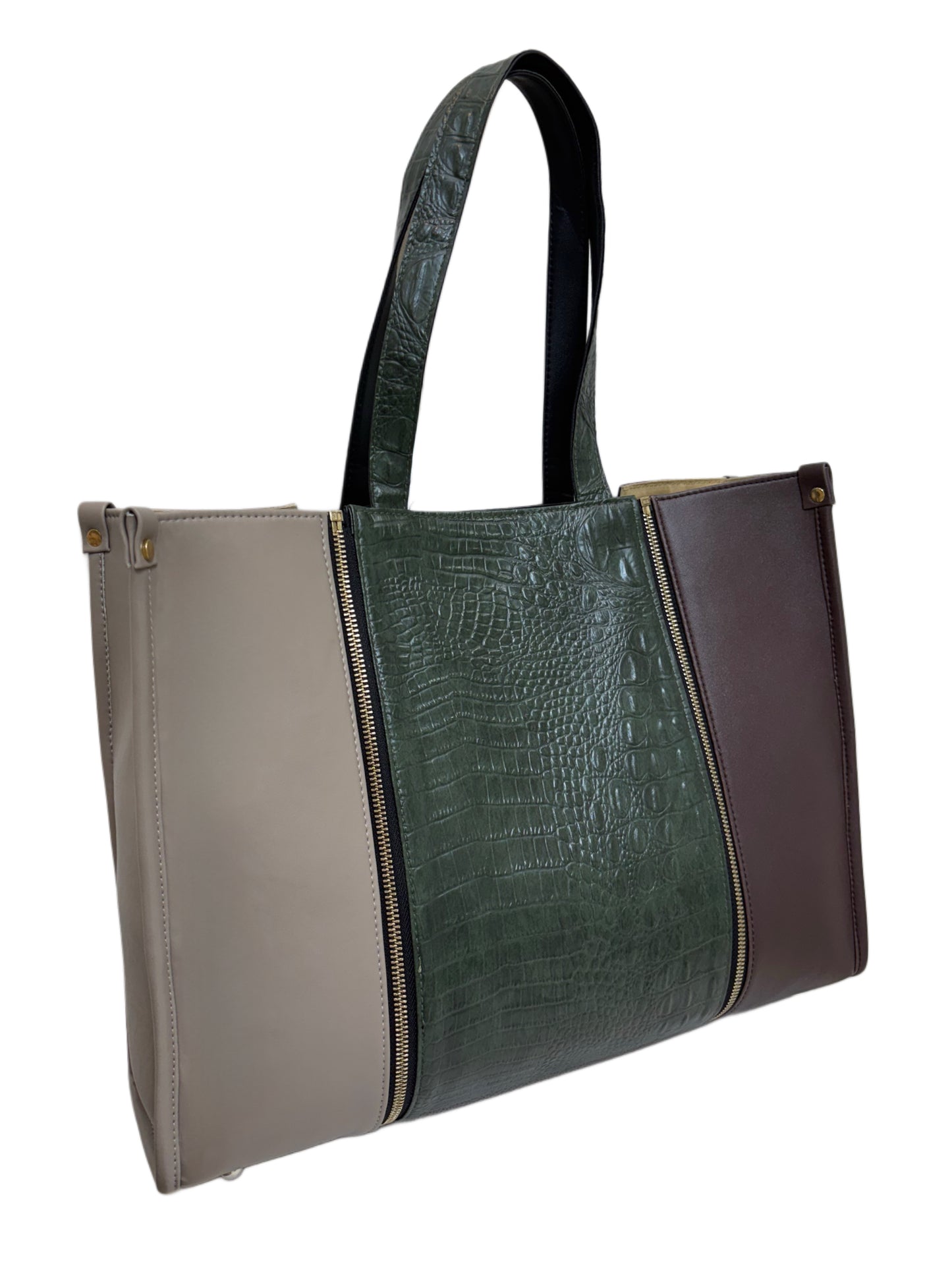 Plaza Taupe x Burgundy - Textured Green