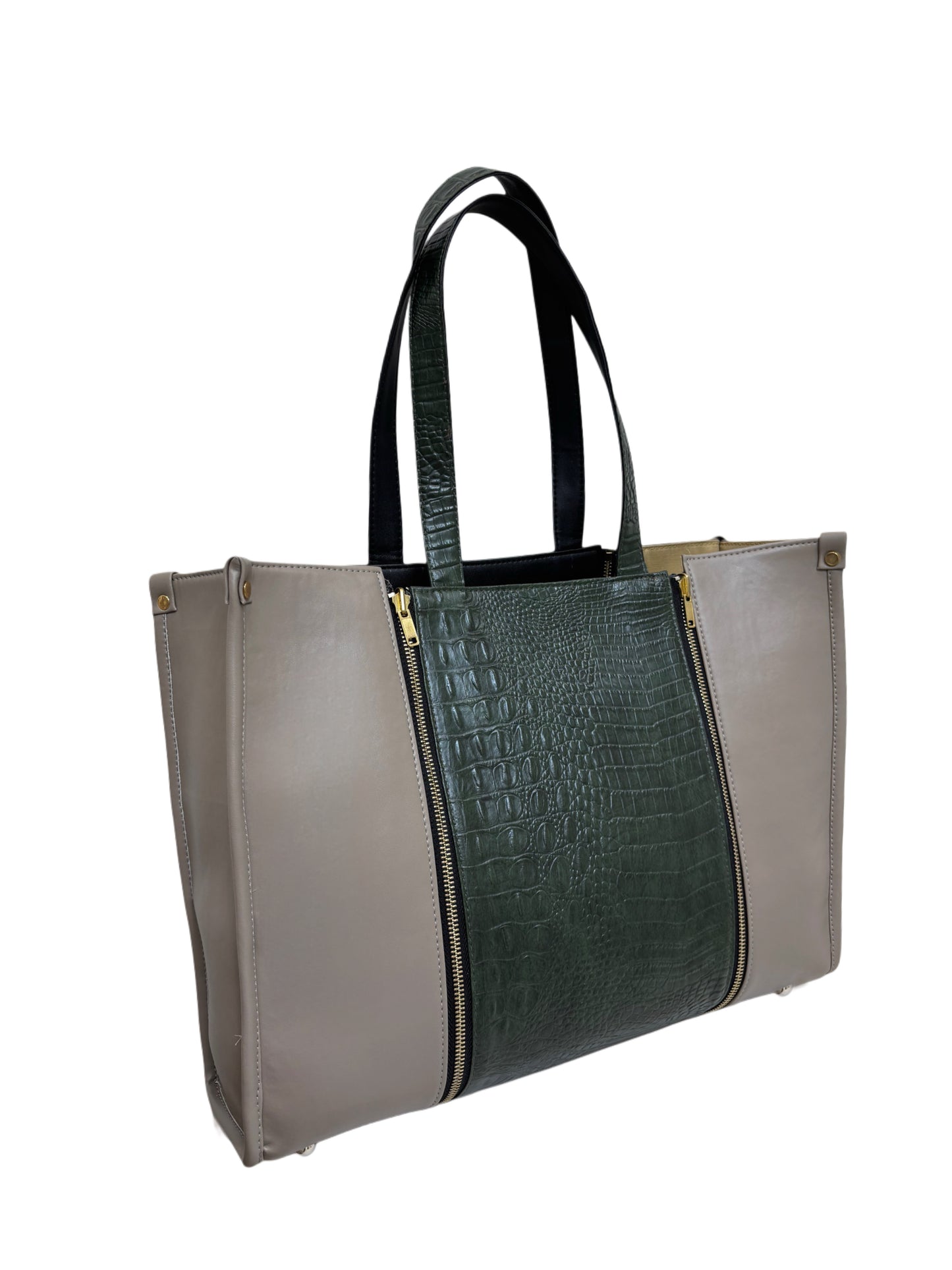 Plaza Taupe - Textured Green
