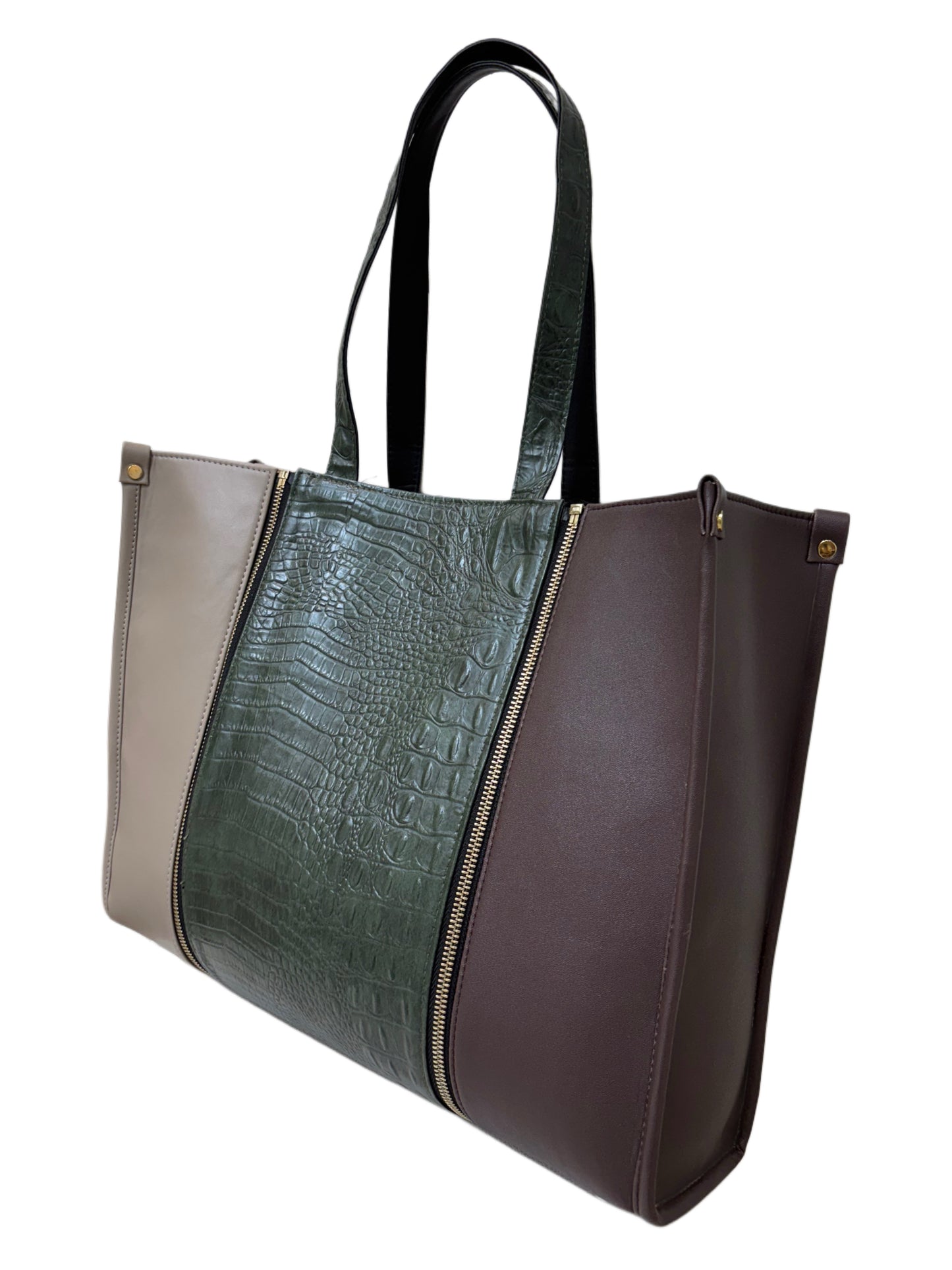 Plaza Taupe x Burgundy - Textured Green