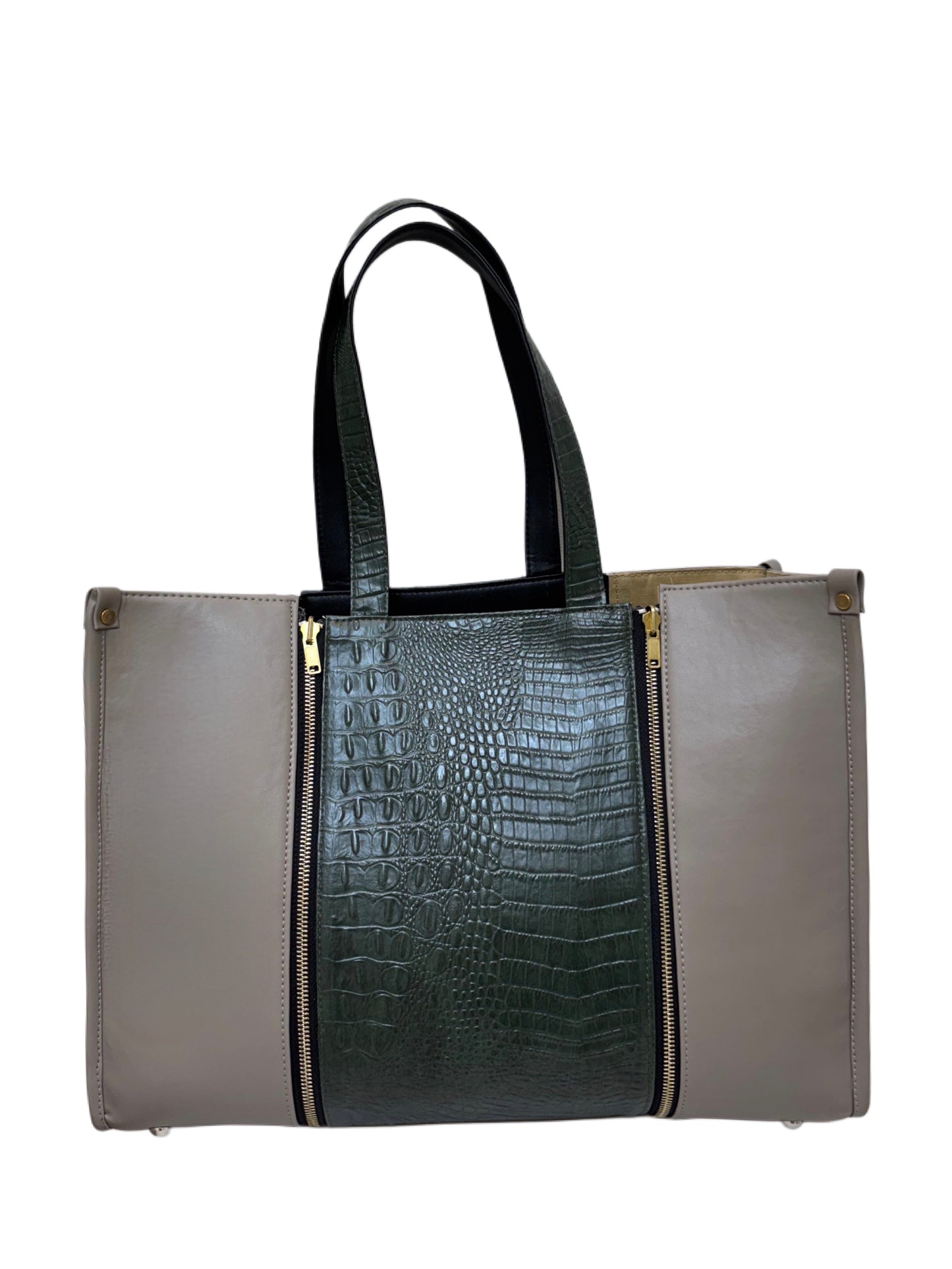 Plaza Taupe - Textured Green