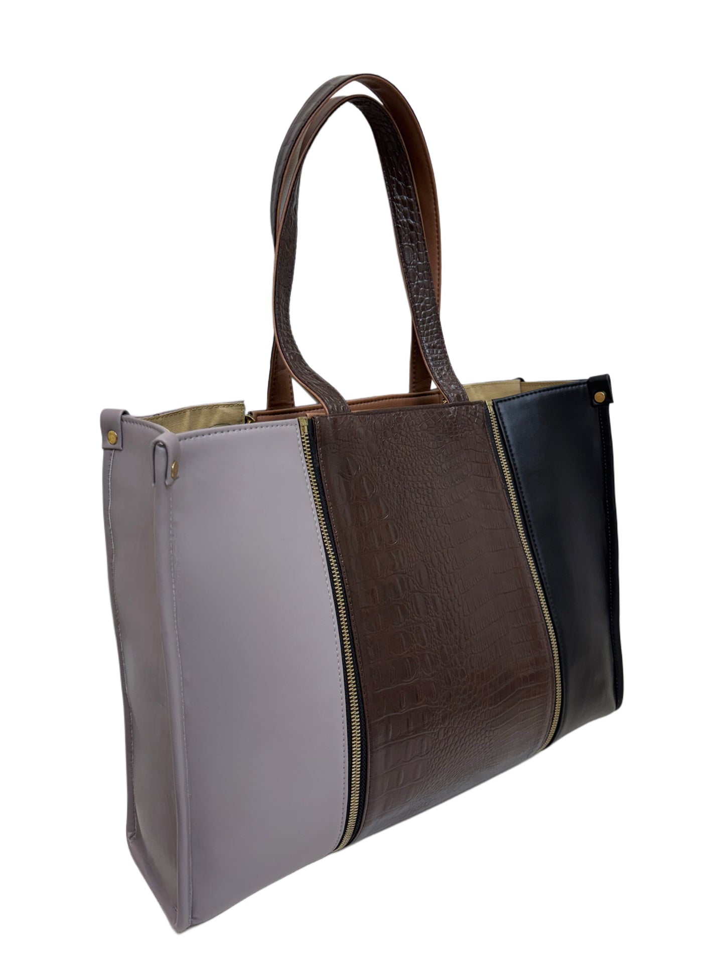 Pale Mauve x Black - Textured Brown