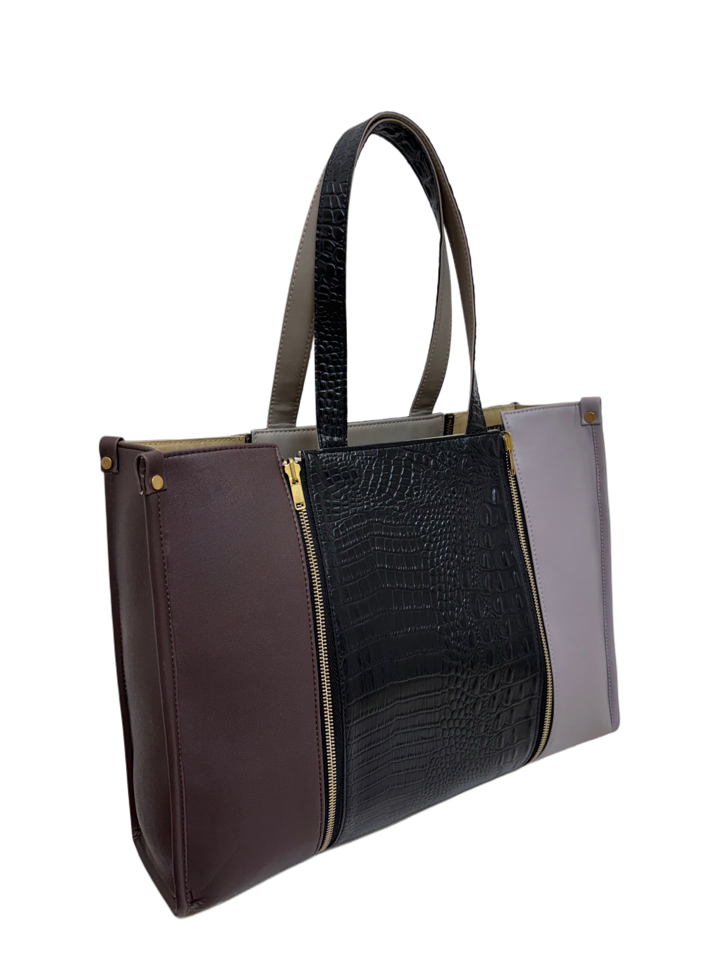 Pale Mauve x Burgundy - Textured Black