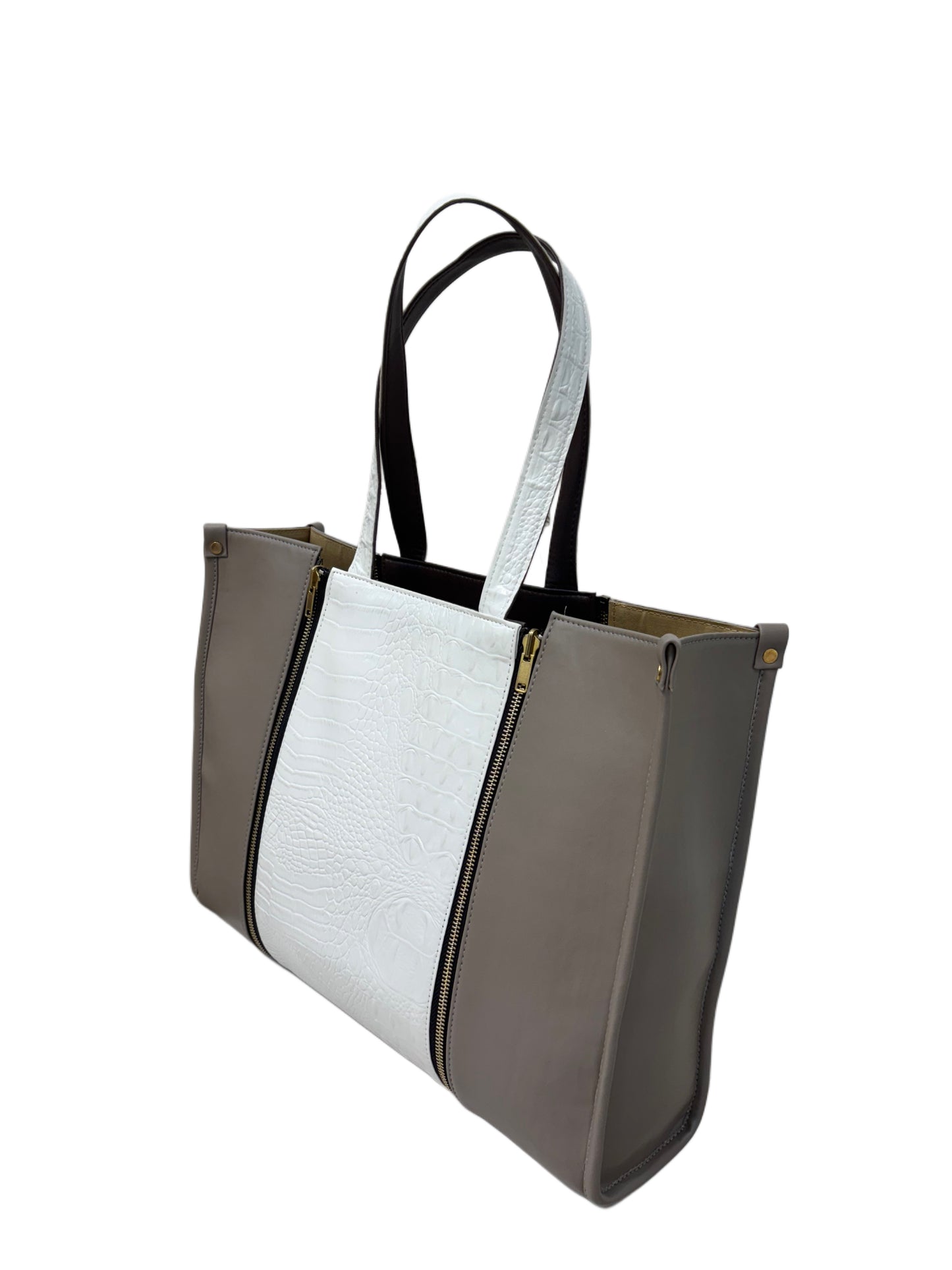 Plaza Taupe - Textured White