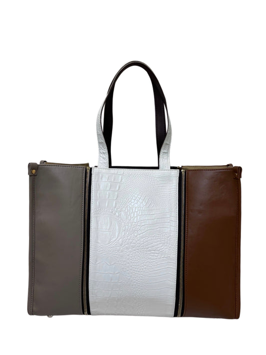 Plaza Taupe x Tan  - Textured White