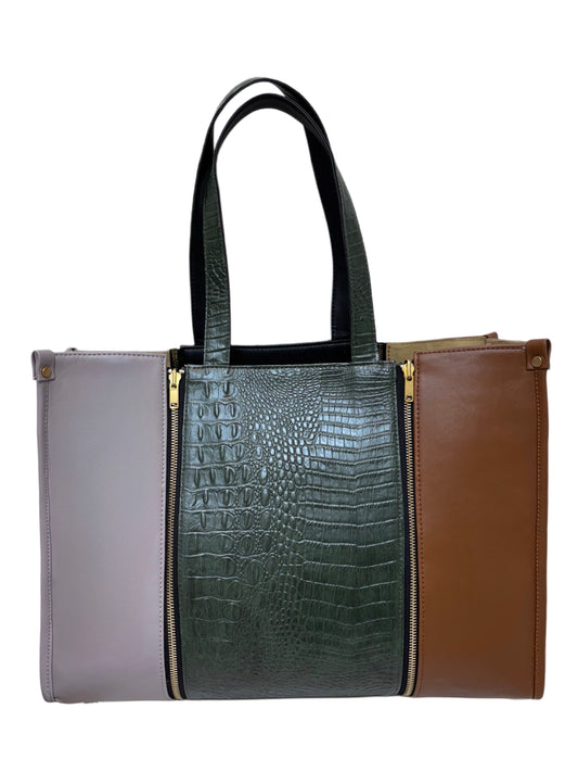 Tan x Pale Mauve  - Textured Green