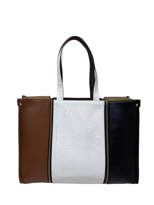 Black x Tan  - Textured White