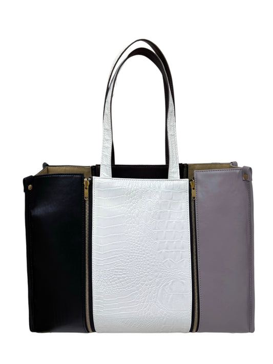 Black x Pale Mauve  - Textured White