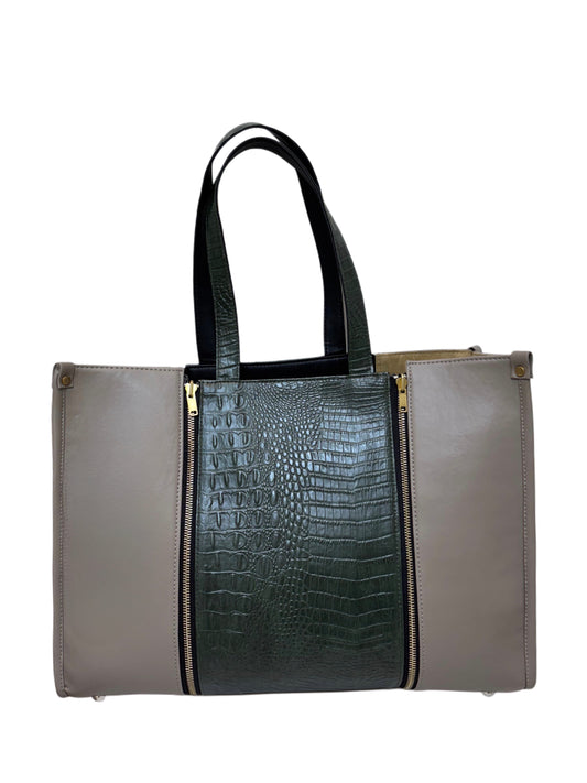 Plaza Taupe - Textured Green