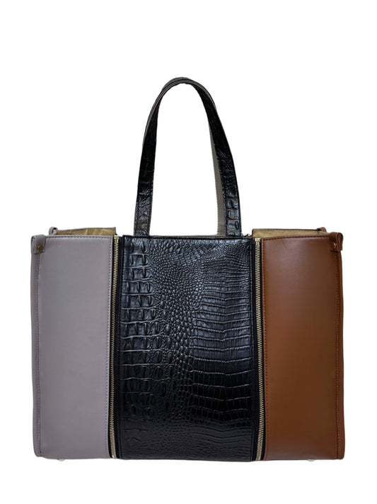 Pale Mauve x Tan  - Textured Black